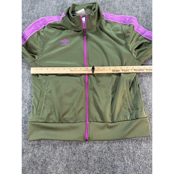Vintage Umbro Track Jacket Mens Large Green Pink Full Zip Athletic Soccer Retro - Picture 9 of 14